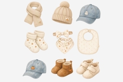 Watercolor Halloween Baby Outfit Clipart PNG, Denim Baby Product Image 3