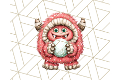 Christmas Monster Clipart, Funny Holiday Creature PNG Art Product Image 5