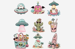 Summerween UFO Clipart Bundle | 14 PNG Files | Cute Spooky Product Image 3