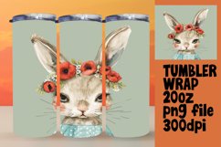 Whimsical Bunny Among Flowers Tumbler Design Product Image 1