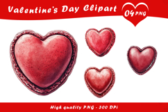 Valentine’s Day Heart Cupcake Clipart PNG Product Image 1