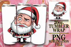 Bright Mornings 20oz tumbler wrap, Funny Santa Product Image 1