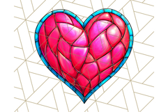 Stained Glass Hearts and Butterflies Clipart PNG Product Image 5