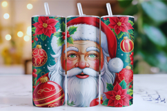 Merry Christmas Santa Tumbler Wrap | Christmas Wrap Product Image 1