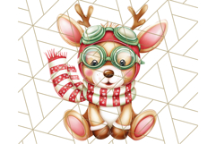 Santa Sleigh Ride Clipart PNG, Flying Reindeer Christmas Art Product Image 5