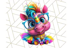Funky Safari Animals PNG Clipart With Rainbow Hair, Cute Png Product Image 5