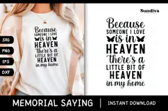 Heartfelt Memorial Quote SVG | A Little Bit Heaven Product Image 1