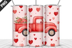 Truck With Hearts Tumbler Wrap| Valentine&#039;s Day Tumbler Wrap Product Image 1