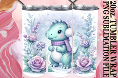JOYFUL SIPS 20oz TUMBLER WRAP, Cute Dino Product Image 1