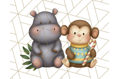 Safari Christmas PNG Clipart, Cute Jungle Animal Art Product Image 5