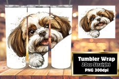 Joyful Peek-a-Boo Dog Sublimation Tumbler Wrap - 20oz Product Image 1