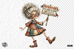 Whimsical Patriotic Grandma Clipart Product Image 1