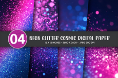 Neon Glitter Cosmic Digital Paper Product Image 1