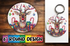 Christmas Round Design - Watercolor Sublimation Product Image 1