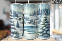 Christmas Watercolor Tumbler Wrap - Christmas PNG Design Product Image 1