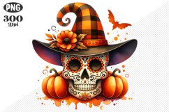 Halloween Skull Sublimation - Clipart PNG Design Product Image 1