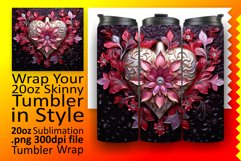 Sparkling Valentine&#039;s Magic: 3D Heart Tumbler Design Product Image 1