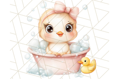 Farm Animal Babies in Bubble Bath PNG, Nursery Clipart Product Image 5