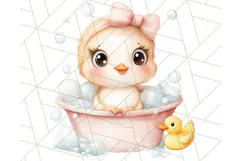 Farm Animal Babies in Bubble Bath PNG, Nursery Clipart Product Image 5