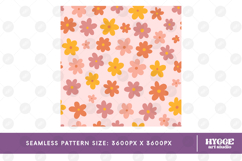 Retro Flowers Seamless Pattern Floral Png Sublimation Daisy Product Image 2