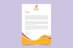 Abstract Waves Multicolor Letterhead Design Template Vector Product Image 1