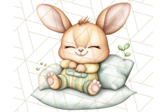 Sleeping Baby Animals PNG, Cozy Pajama Bedtime Clipart Png Product Image 5
