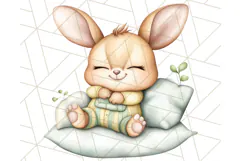 Sleeping Baby Animals PNG, Cozy Pajama Bedtime Clipart Png Product Image 5