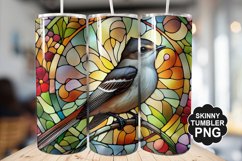 Eastern Phoebe Single Bird Stained Glass - Tumble Design Product Image 1