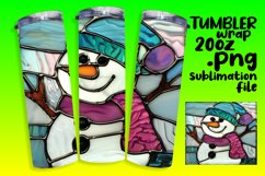 Snowman Tumbler Wrap 3D Christmas Design Product Image 1