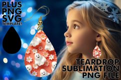Delightful Halloween Ghosts Teardrop Earrings PNG Product Image 1