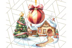 Vintage Christmas Clipart PNG, Cute Animals Holiday Elements Product Image 5