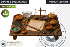 Cosy Witch's Apothecary magic Clipart PNG witchcraft graphic Product Image 1