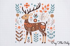 Scandinavian Folk Art Christmas Clipart PNG Product Image 1