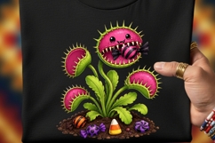 Halloween Carnivorous Plant Clipart | Cute Spooky Venus Flyt Product Image 4
