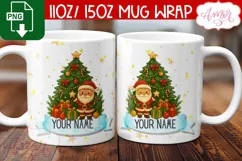 Custom Christmas mug wrap PNG, Santa mug PNG Product Image 2