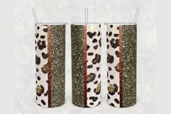 Leopard Brown Faux Glitter 20oz sublimation design tumbler Product Image 1