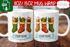 Christmas mug wrap PNG, Stocking stuffer mug PNG Product Image 2