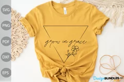 Grow in Grace SVG | Quote T-Shirt | Boho Girl SVG Design Product Image 1