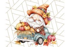 Fall Gnome PNG Clipart, Cute Autumn Gnomes with Pumpkins Product Image 5