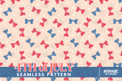 American 4th of July Patriotic Coquette Bow Seamless Pattern Product Image 1