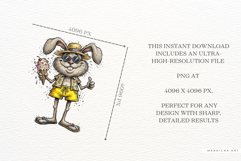 Whimsical Summer Beach Bunny Clipart Product Image 7