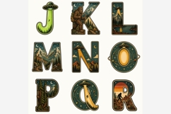 Retro UFO Bigfoot Alphabet PNG Bundle | Vintage Cryptid A-Z Product Image 3