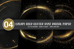 Luxury Gold Glitter Dust Digital Paper Product Image 1