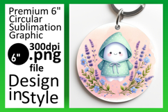 Stylish Circle PNG for Coaster Design , Cute Ghost Product Image 1