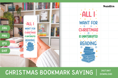 Christmas Bookmark Saying SVG For Book Lovers - All I Want Product Image 1