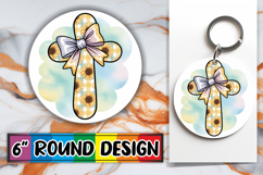 Circle of Happiness Keychain PNG, Cross and Bow Product Image 1