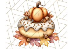 Fall Donut Clipart PNG, Autumn Donuts With Pumpkins Product Image 5