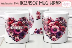Mom mug wrap PNG| Mother's day sublimation design for mugs Product Image 2