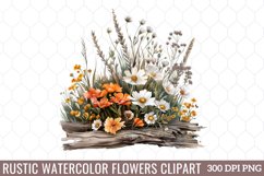 Watercolor Rustic Flowers Clipart Product Image 1