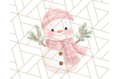 Pastel Snowman Clipart PNG, Cute Soft Winter Graphics Product Image 5
